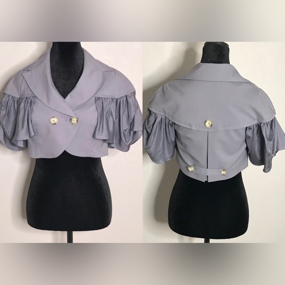 🌞Bebe Short Silk Sleeve Gray Jacket Top 4 - Picture 2 of 15